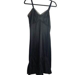 Vtg Marie Star Women's Black Babydoll Renaissance Dark Romantic Slip Dress Sz 34